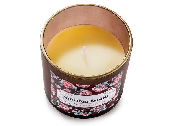 Bougie parfumée dans un pot en verre pour les grands-parents