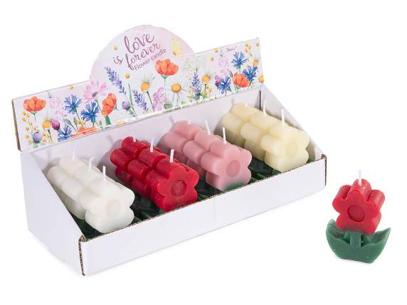 Bougie colorée en forme de fleur