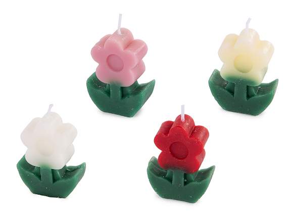 Bougie colorée en forme de fleur