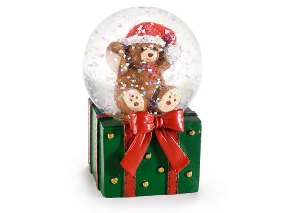 Boule à neige avec personnage de Noël en résine