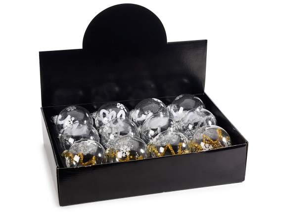 Boule en verre transparent avec paillettes et paillettes