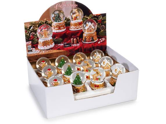 Boule à neige décorative de Noël, base en biscuit et résine