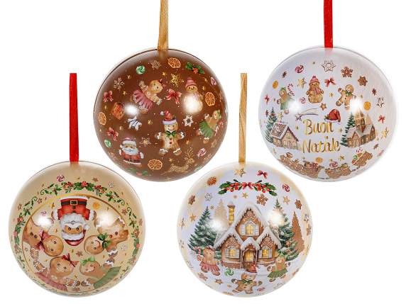 Boule de Noël en métal alimentaire ouvrable à suspendre