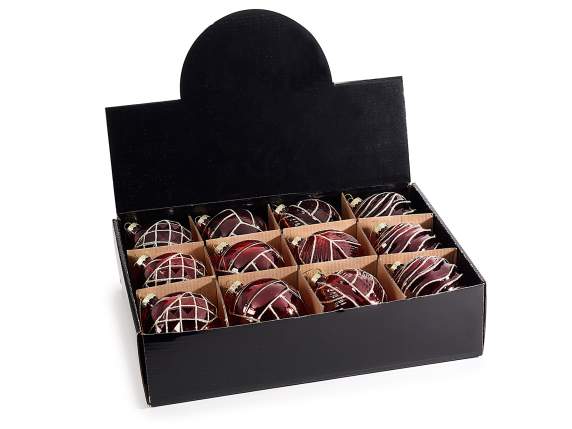 Boule de verre décorée à suspendre