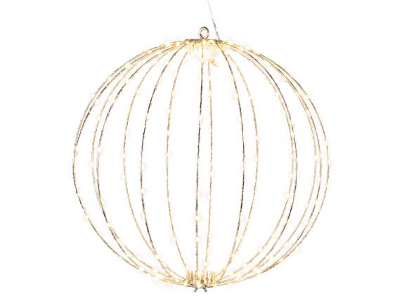 Suspension boule avec noyau métallique, 240 LED