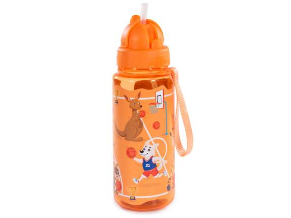 Bouteille-flasque en Tritan de 500 ml avec paille intégrée