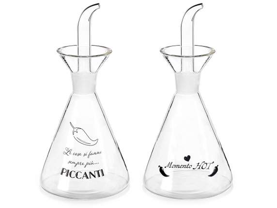 Bouteille dhuile conique en verre de 300 ml avec bouchon