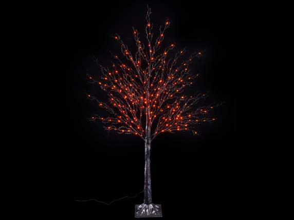 Arbre de 1,30 m de haut, 250 LED orange et 50 branches