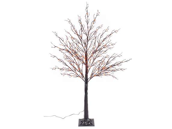 Arbre de 1,30 m de haut, 250 LED orange et 50 branches