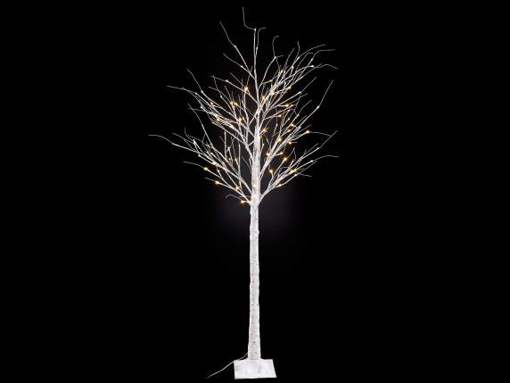 Arbre m1.80H effet bouleau 120 LED blanc chaud, 120 branches