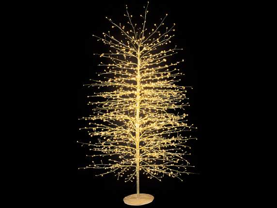 Arbre m 1,80H doré, 2000 LED blanc chaud, 200 branches