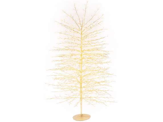 Arbre m 1,80H doré, 2000 LED blanc chaud, 200 branches