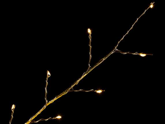Arbre m 1,80H doré, 2000 LED blanc chaud, 200 branches