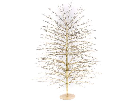 Arbre m 1,50H doré, 1500 LED blanc chaud, 150 branches