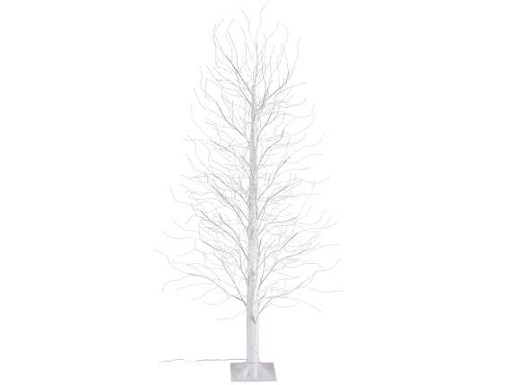 Copac 2,10m H alb cu 1700 LED-uri alb cald, 272 ramuri
