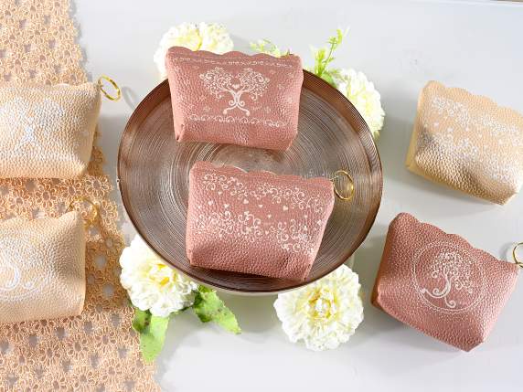 Poeta pentru monede, fermoar i breloc din piele artificial