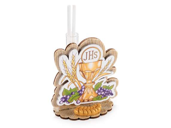 Décoration en bois Communion éprouvette et stick