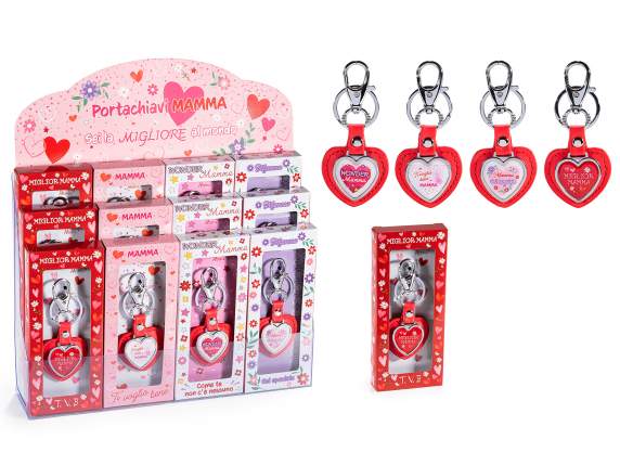 Breloc din piele ecologică cu text pentru mama