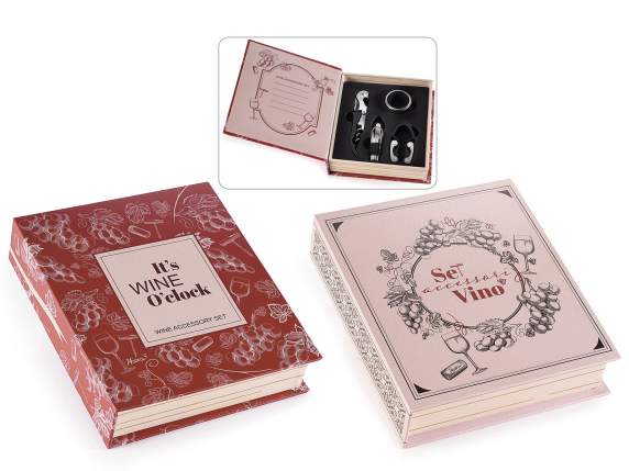 Set Cadou Carte cu 4 Accesorii Sommelier pentru Vin