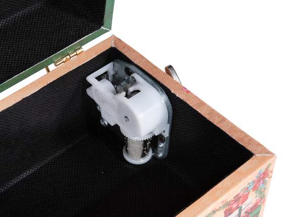 Set 2 cajas navideñas en madera forrada, caja de música