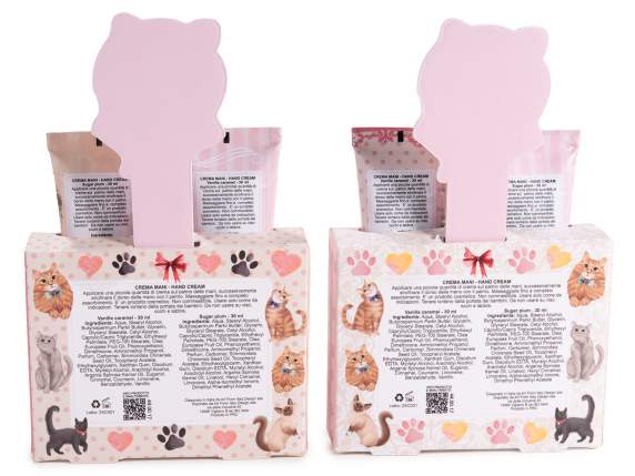 Set de regalo para gatos con dos cremas de manos de 30 ml y