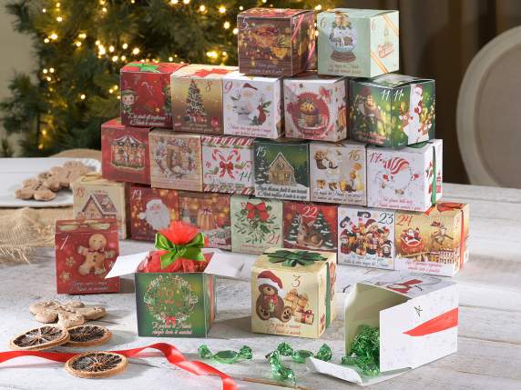 Calendario de Adviento modular con 24 cajas de papel