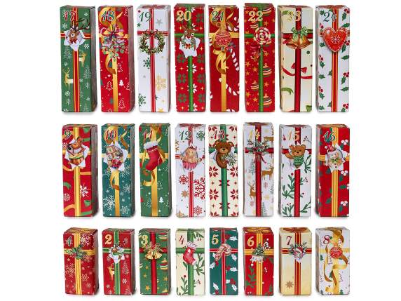 Set calendar de Advent din hârtie cu 24 de pachete cadou