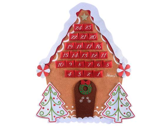Calendar de Advent „Casa de turtă dulce” din pânză