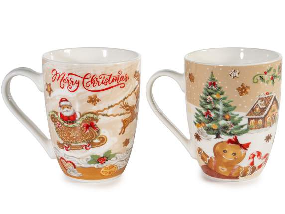 Cană de porțelan de 300 ml în cutie cadou metalică