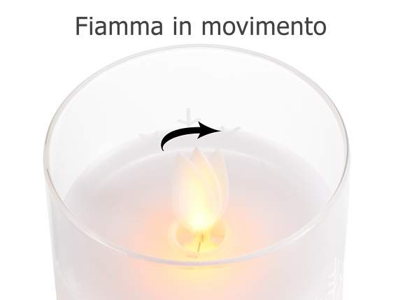 Set3 candele elettroniche cera,vetro,fiamma LED in movimento