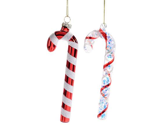 Colored glass candy cane to hang