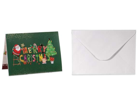 Carte de vœux de Noël pop-up avec enveloppe