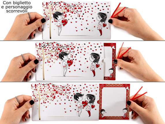 Carte de vœux coulissante avec enveloppe
