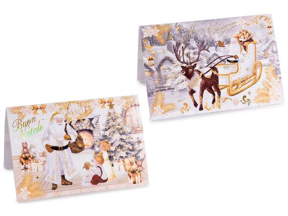 Carte de vœux de Noël avec décoration pop-up et enveloppe