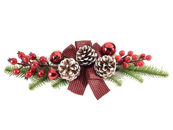 Charm with berries, balls, bells, pine cones and bow