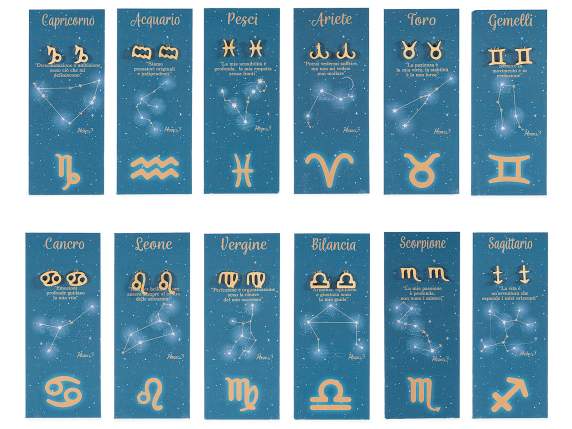 Pereche de cercei metalici cu semn zodiacal