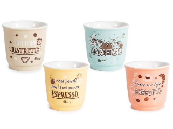 Pahar de cafea din porțelan de 90 ml cu inscripție