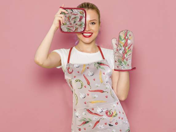 AmorePiccante kitchen apron in fabric with pocket