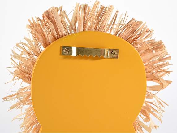 Porte-manteau en bois en forme danimal avec paille