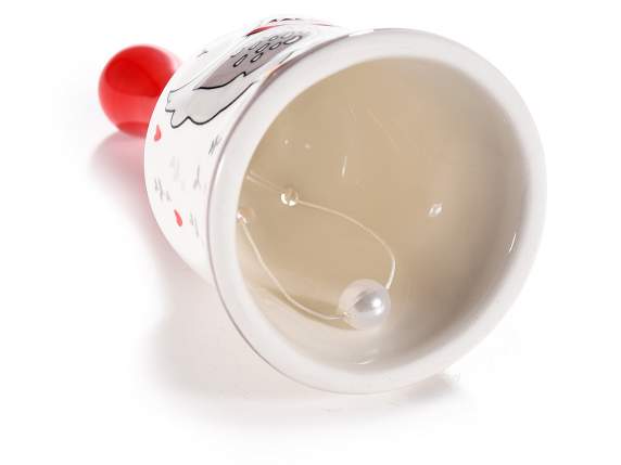 Cloche en céramique avec décor de poule en relief