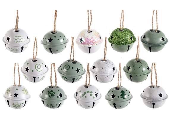 Tub 8 clopote metalic cu decoratiuni de Craciun de agatat