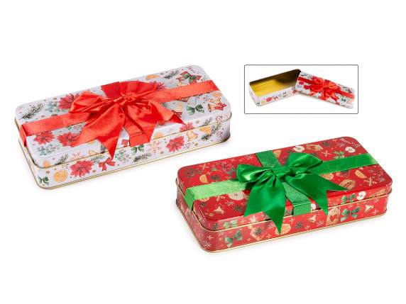 Coffret cadeau en métal avec nœud