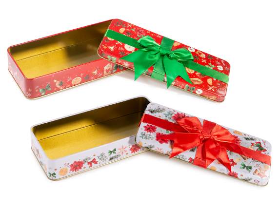 Coffret cadeau en métal avec nœud
