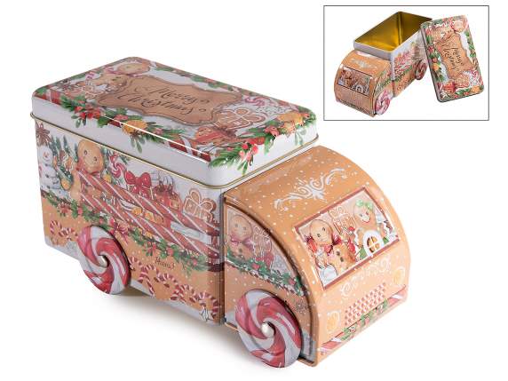 Boîte à nourriture en métal Gingerbread Van