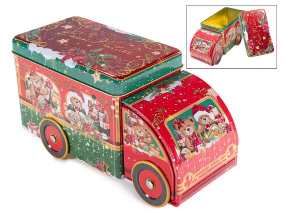 Camionnette de boîtes alimentaires en métal de Noël