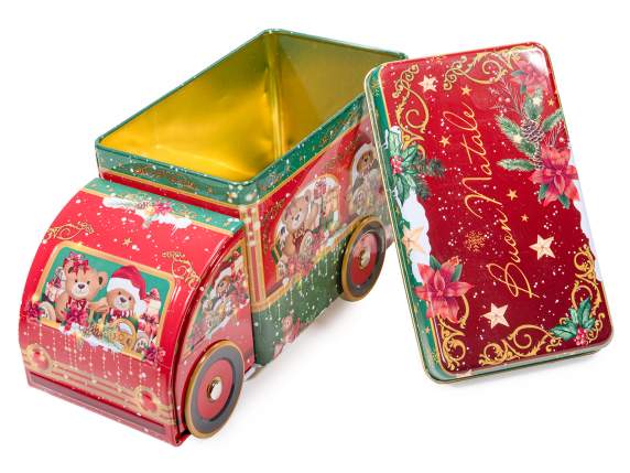 Camionnette de boîtes alimentaires en métal de Noël