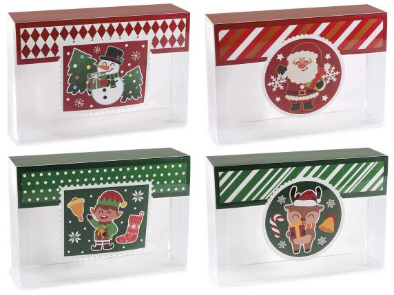 Boîte en PVC transparente avec carte de Noël