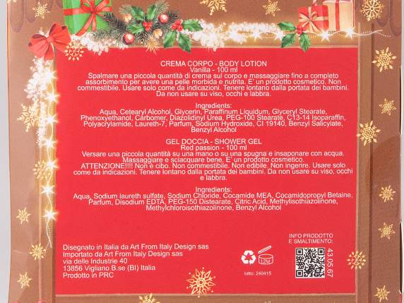 Coffret cadeau de Noël avec 2 produits pour le corps 100 ml