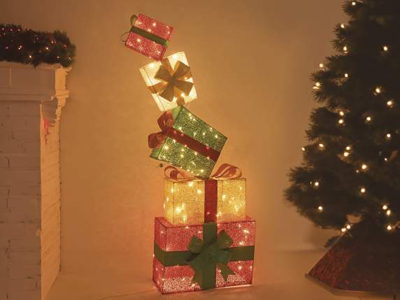 Coffret cadeau tour en métal avec lumières LED