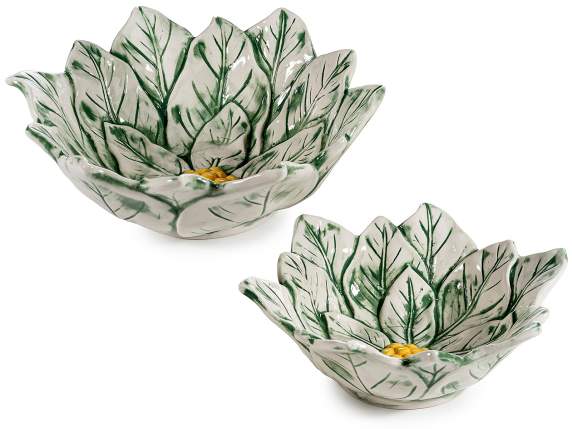 Ensemble de 2 récipients en céramique blanche en forme déto